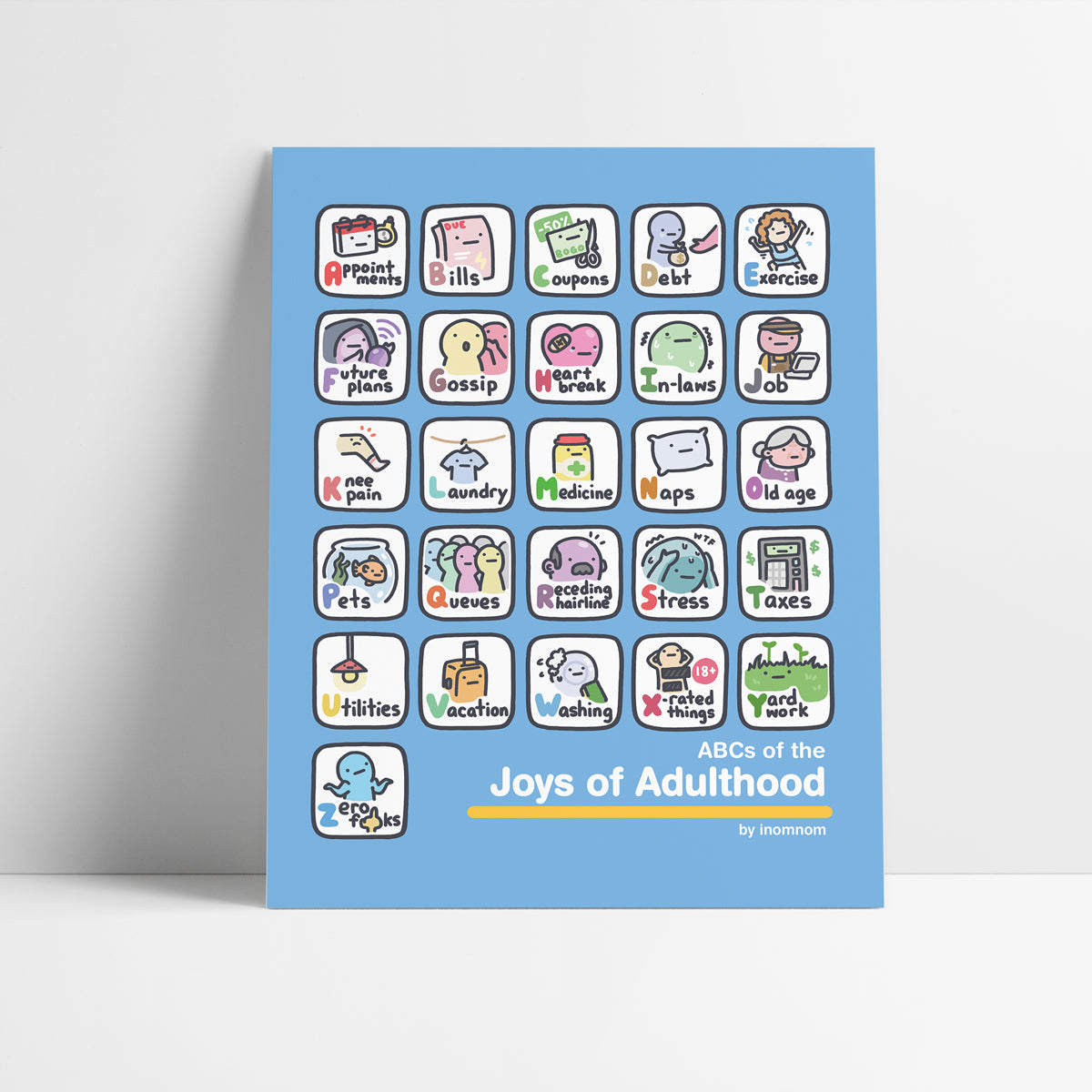 ABCs of the Joys of Adulthood Art Print