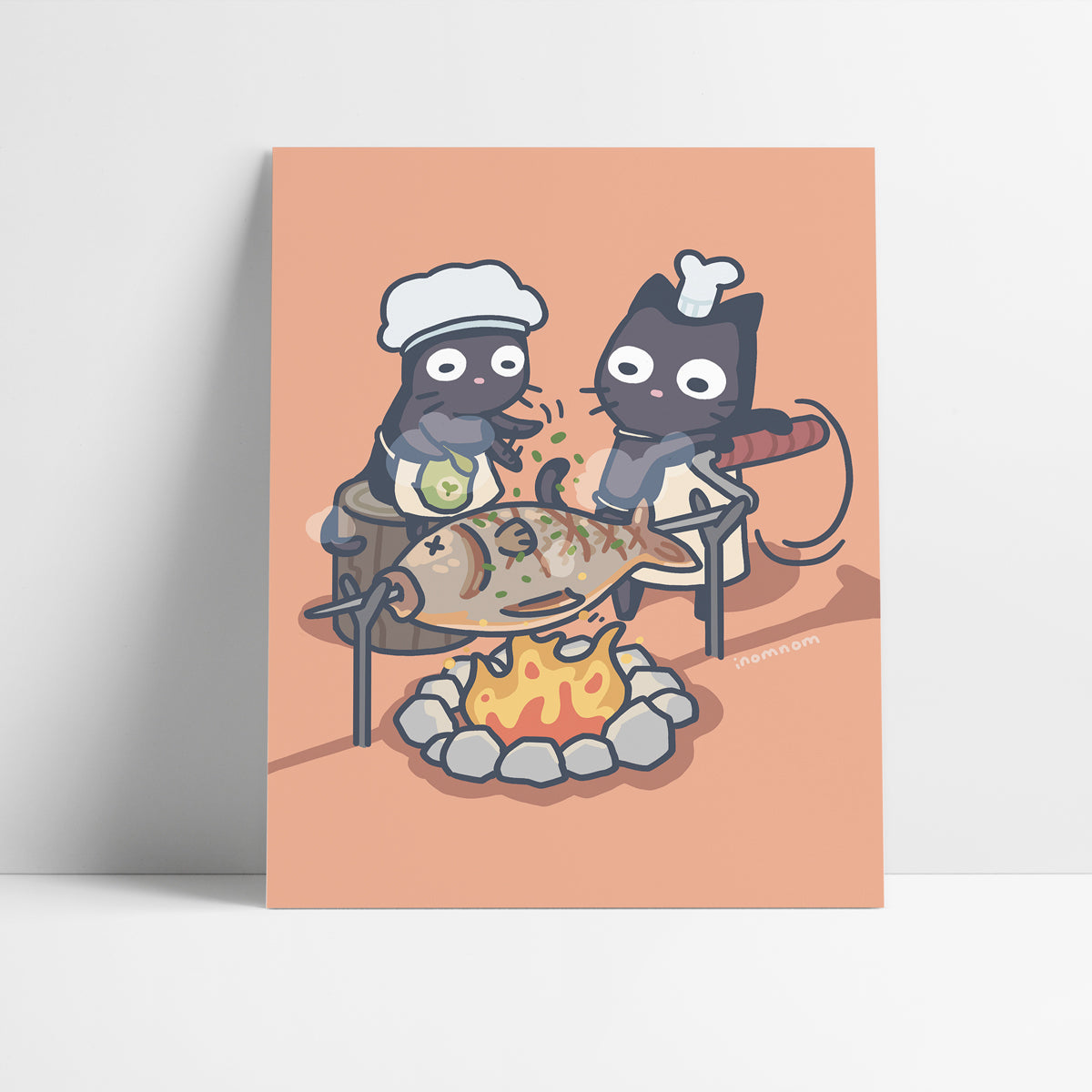 Roasting Fish Art Print